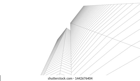 architecture abstract graphics 3d illustration