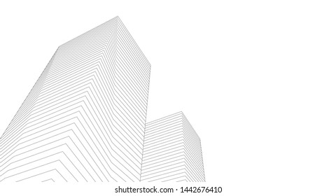 architecture abstract graphics 3d illustration