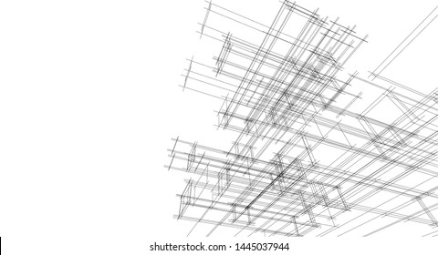 architecture abstract graphics 3d illustration
