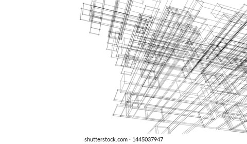architecture abstract graphics 3d illustration