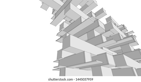 architecture abstract graphics 3d illustration