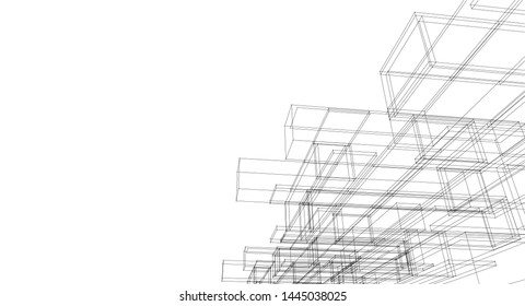 architecture abstract graphics 3d illustration