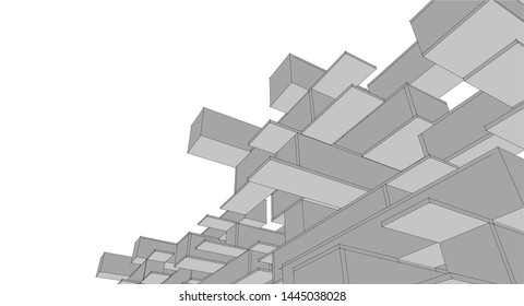 architecture abstract graphics 3d illustration
