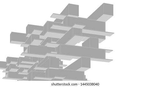 architecture abstract graphics 3d illustration