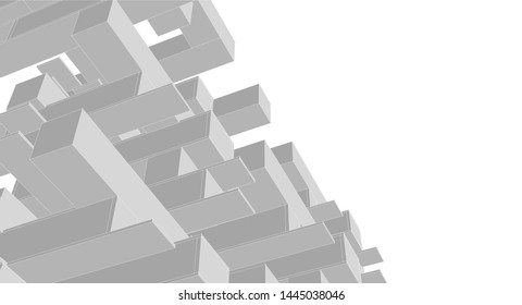 architecture abstract graphics 3d illustration