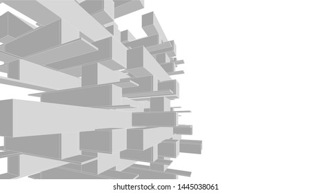 architecture abstract graphics 3d illustration