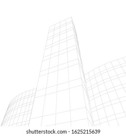 architecture abstract linear vector 3d illustration 