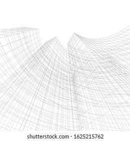 architecture abstract linear vector 3d illustration 