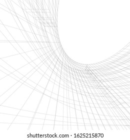 architecture abstract linear vector 3d illustration 