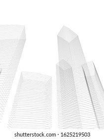 architecture abstract linear vector 3d illustration 