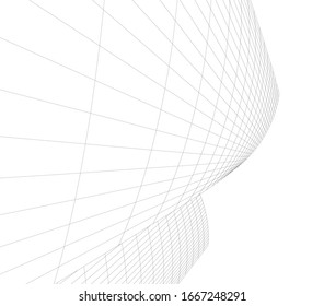 architecture abstract linear vector 3d illustration 