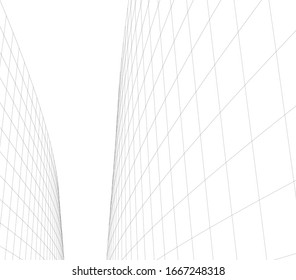 architecture abstract linear vector 3d illustration 