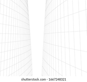 architecture abstract linear vector 3d illustration 