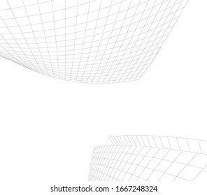 architecture abstract linear vector 3d illustration 