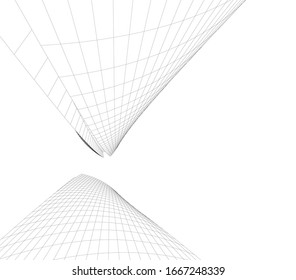 architecture abstract linear vector 3d illustration 