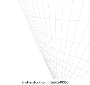architecture abstract linear vector 3d illustration 