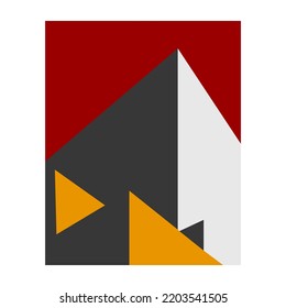 Architecture abstract. Minimal architectural buildings. Minimal city landscape flat style. Mid century architecture boho art print, wall decor, contemporary social media stories, covers. Vector.