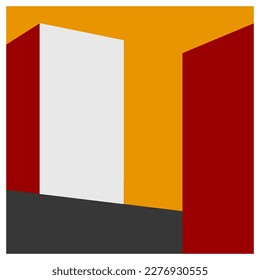 Architecture abstract. Minimal architectural buildings. Minimal city landscape flat style. Mid century architecture boho art print, wall decor, contemporary social media stories, covers. Vector.