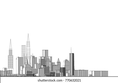 architecture abstract, panorama