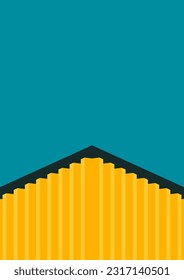Architektur abstrakter Plakatdeckel. Plakat mit geometrischem Aufbau minimalistisch, architektonische Abdeckung, trendige Farbe, Vektorgrafik. Design für Architektur Hintergrund, Geschenk, Poster, Web, Druck, Banner. 