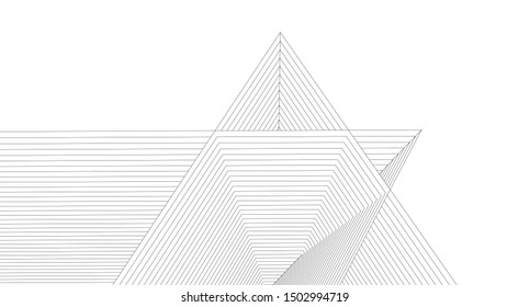 
architecture abstract pyramid 3d illustration