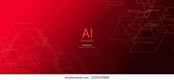 Arquitectura ai Anuncio de Web rojo. Antecedentes de tecnología de la ciudad de la innovación. Futuro Vector de luz de neón de la arquitectura urbana. Inteligencia futurista digital Anuncio de diseño de alta tecnología.