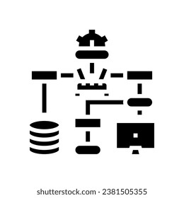 it architecture analyst glyph icon vector. it architecture analyst sign. isolated symbol illustration
