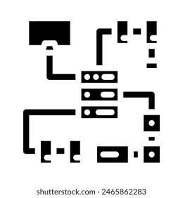 Vektorgrafik des Symbols "IT Architecture Analyst Glyph". IT Architecture Analyst Sign. Isolierte Symboldarstellung