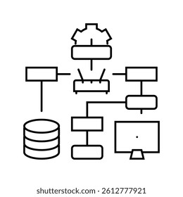 it architecture analyst line icon vector. it architecture analyst sign. isolated contour symbol black illustration