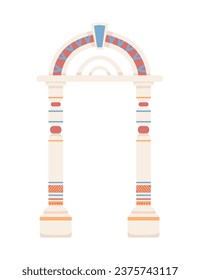 Architecture arch with columns ancient pillars ornament vector illustration isolated on white background