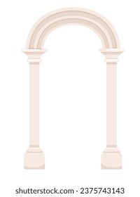 Architecture arch with columns ancient pillars ornament vector illustration isolated on white background