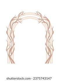 Arco de arquitectura con columnas columnas columnas columnas antiguas ornamentos ilustración vectorial aislada en fondo blanco