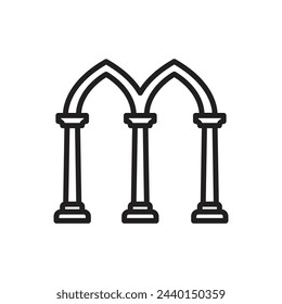 Architecture Arch Outline Icon Vector Illustration