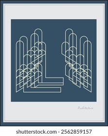 Architecture. The artistic composition is linear modern graphics. The poster