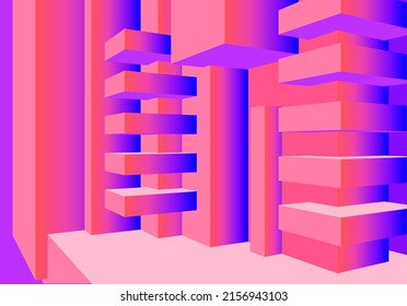 Fondo de arquitectura con composición abstracta de cubos 3D y estilo minimalista limpio