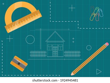 architecture background cartoon, good for your design