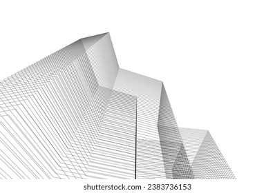 Architecture background vector 3d illustration