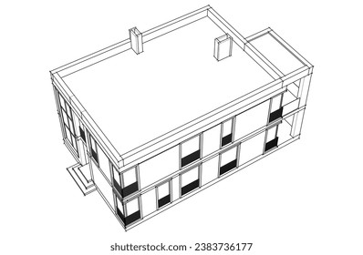 Ilustración del vector de fondo de arquitectura 3d