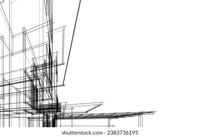 Architecture background vector 3d illustration