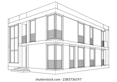 Architekturhintergrund, Vektorgrafik 3D