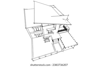 Architecture background vector 3d illustration