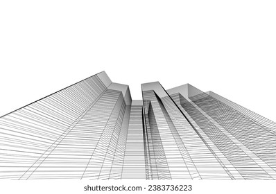 Architecture background vector 3d illustration