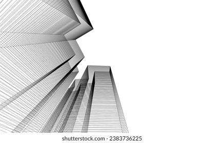 Ilustración del vector de fondo de arquitectura 3d