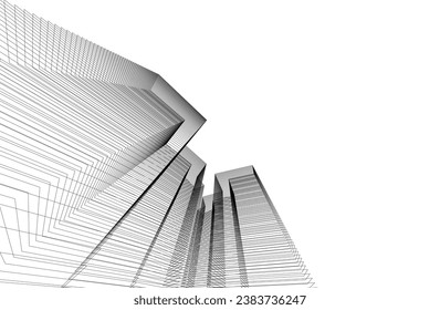 Architecture background vector 3d illustration