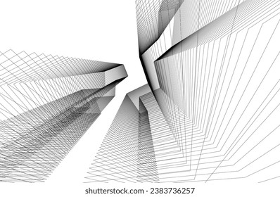 Architecture background vector 3d illustration