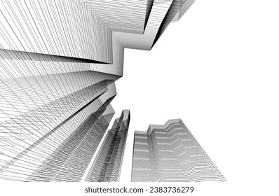 Architecture background vector 3d illustration