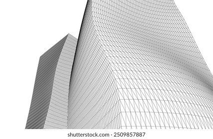Architecture background vector 3d illustration on white background