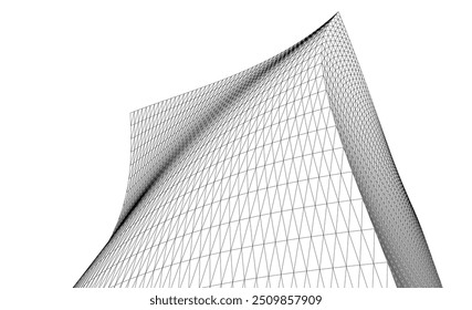Ilustración 3d del Vector del fondo de la arquitectura en el fondo blanco