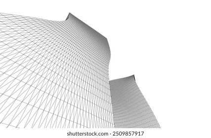 Ilustración 3d del Vector del fondo de la arquitectura en el fondo blanco