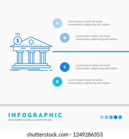 Architecture, bank, banking, building, federal Infographics Template for Website and Presentation. Line Blue icon infographic style vector illustration